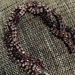 Estate Vintage Bracelet with Pink Swarovski Elements - Inter Woven